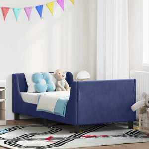 vidaXL Cadru de pat pentru copii cu spătar Albastru Poliție imagine