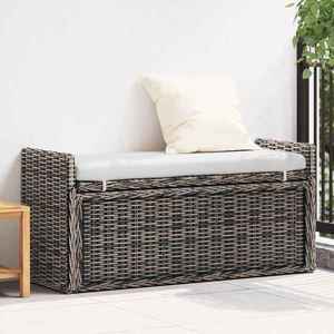 vidaXL Bancă cu spațiu de depozitare Negru spălat 110 x 40 x 50 cm imagine