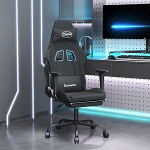 vidaXL Scaun de gaming cu suport picioare, negru, textil imagine