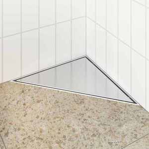 vidaXL Dren de duș triunghiular 2 în 1 Argintiu 32 x 32 x 7, 5 cm imagine