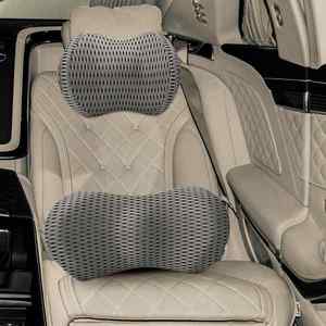 vidaXL Pernă cu pernă Ajustabil 2 pcs Gri Mesh 4D imagine