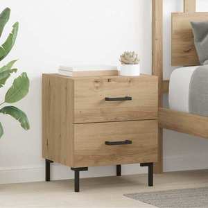 vidaXL Dulap de noapte 2 pcs Stejar Artizanal 40 x 35 x 47, 5 cm imagine