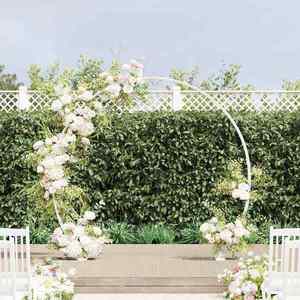 vidaXL Arc de nuntă Alb 223 x 45 x 201 cm Oțel imagine