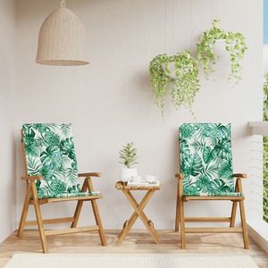 vidaXL Scaune de grădină rabatabile cu perne, 2 buc., lemn masiv tec imagine