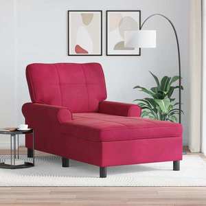 vidaXL șezlong de relaxare cu pernă Roșu Vin 91 x 157 x 91 cm Catifea imagine