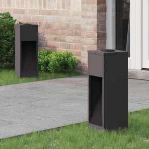 vidaXL Lampa de parcurs LED solar 2 pcs Negru Oțel laminat la rece imagine