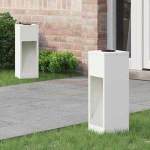 vidaXL Lampa de parcurs LED solar 2 pcs Alb Oțel laminat la rece imagine