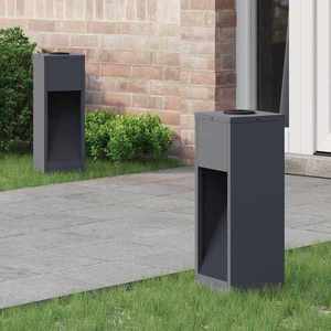 vidaXL Lampa de parcurs LED solar 2 pcs Antracit Oțel laminat la rece imagine