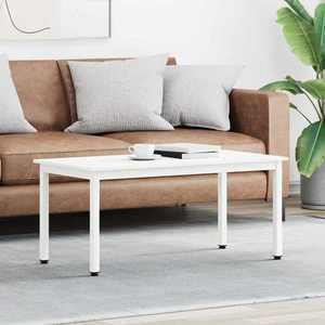 vidaXL Masă de cafea Alb 100 x 50 x 45 cm Lemn de pin masiv imagine