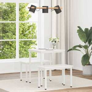 vidaXL Masă de dining Alb 60 x 60 x 75 cm Lemn de pin masiv imagine