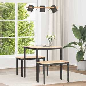 vidaXL Masă de dining natural 70 x 70 x 75 cm Lemn de pin masiv imagine