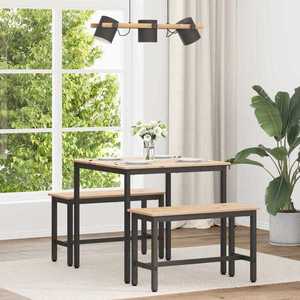 vidaXL Masă de dining natural 80 x 80 x 75 cm Lemn de pin masiv imagine