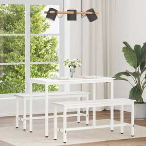 vidaXL Masă de dining Alb 110 x 55 x 75 cm Lemn de pin masiv imagine