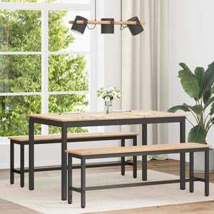 vidaXL Masă de dining natural 140 x 80 x 75 cm Lemn de pin masiv imagine