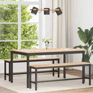 vidaXL Masă de dining natural 150 x 90 x 75 cm Lemn de pin masiv imagine