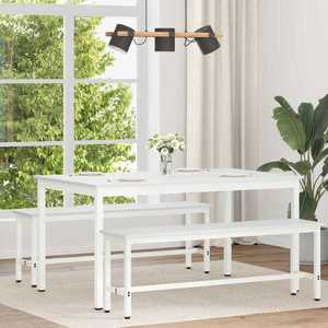 vidaXL Masă de dining Alb 150 x 90 x 75 cm Lemn de pin masiv imagine