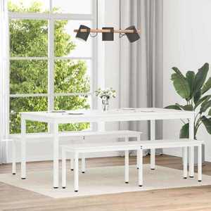 vidaXL Masă de dining Alb 180 x 90 x 75 cm Lemn de pin masiv imagine
