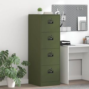 vidaXL Dulap pentru Fișiere 2 pcs Verde măsliniu 44 x 50 x 106.5 cm imagine