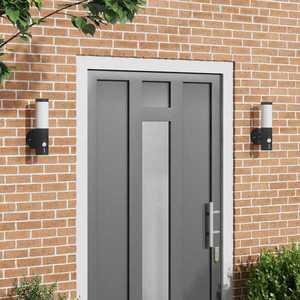 vidaXL Lumină de perete pentru exterior 2 pcs Negru 15 x 7, 5 x 33 cm imagine