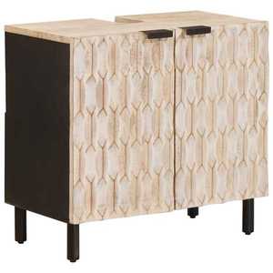 vidaXL Dulap pentru Chiuveta de Baie cu raft Alb 62 x 33 x 58 cm imagine