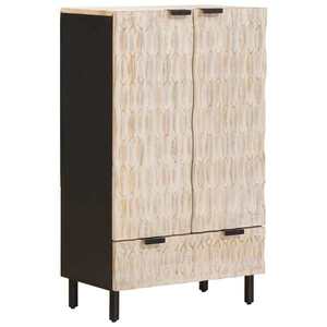 vidaXL Bufet Finisaj Alb Spălat 60 x 33 x 100 cm Lemn de mango solid imagine