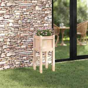 vidaXL Vază pentru Grădină Natură 31 x 31 x 70 cm Lemn de pin masiv imagine