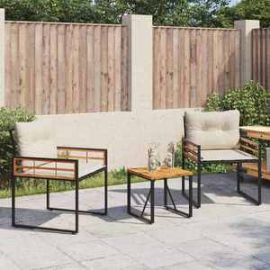 vidaXL Set de Mobilier pentru Exterior cu pernă 3 pcs Crem imagine