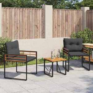 vidaXL Set de Mobilier pentru Exterior cu pernă 3 pcs Gri închis imagine