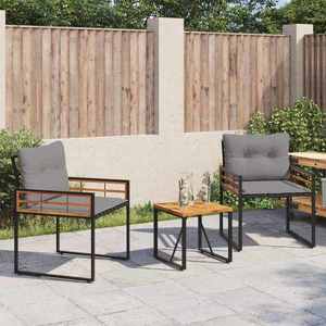vidaXL Set de Mobilier pentru Exterior cu pernă 3 pcs Gri deschis imagine