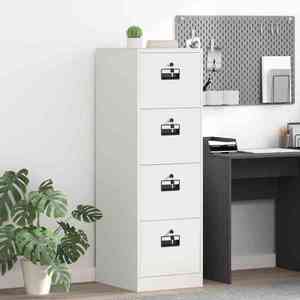 vidaXL Dulap pentru Fișiere cu sertar 2 pcs Alb 44 x 50 x 106.5 cm imagine