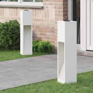 vidaXL Lampa de parcurs LED solar 2 pcs Alb Oțel laminat la rece imagine