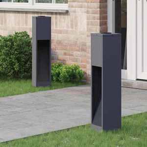 vidaXL Lampa de parcurs LED solar 2 pcs Antracit Oțel laminat la rece imagine