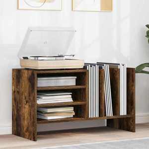 vidaXL Dulap pentru discuri de vinil Stejar fumuriu 78, 5 x 35 x 45 cm imagine