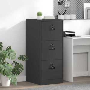 vidaXL Dulap pentru Fișiere cu sertar cu raft Negru 44 x 50 x 106.5 cm imagine
