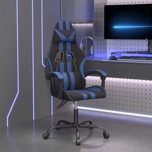 vidaXL Scaun de gaming pivotant, negru și albastru, piele ecologică imagine
