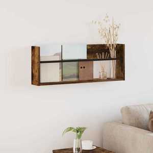 vidaXL Raft pentru reviste cu raft Stejar fumuriu 80 x 12 x 30 cm imagine