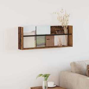 vidaXL Raft pentru reviste Lemn vechi 80 x 12 x 30 cm Lemn compozit imagine
