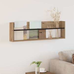 vidaXL Raft pentru reviste cu raft Stejar Artizanal 100 x 12 x 30 cm imagine