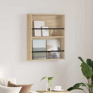 vidaXL Raft pentru reviste Stejar Sonoma 60 x 12 x 70 cm Lemn compozit imagine