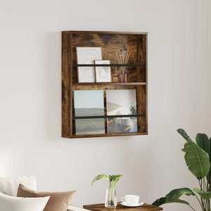 vidaXL Raft pentru reviste cu raft Stejar fumuriu 60 x 12 x 70 cm imagine