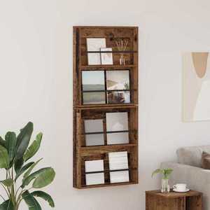 vidaXL Raft pentru reviste cu raft 2 pcs Lemn vechi 60 x 12 x 70 cm imagine