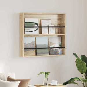vidaXL Raft pentru reviste Stejar Sonoma 80 x 12 x 70 cm Lemn compozit imagine