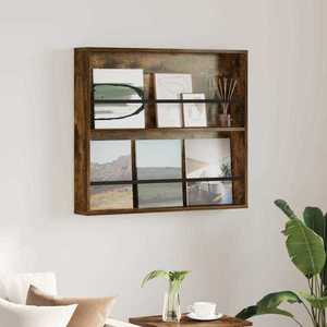 vidaXL Raft pentru reviste cu raft Stejar fumuriu 80 x 12 x 70 cm imagine