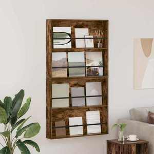 vidaXL Raft pentru reviste 2 pcs Stejar fumuriu 80 x 12 x 70 cm imagine