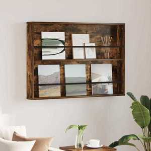 vidaXL Raft pentru reviste cu raft Stejar fumuriu 100 x 12 x 70 cm imagine
