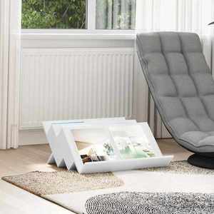 vidaXL Raft pentru reviste cu raft Alb 65 x 53 x 28, 5 cm Lemn compozit imagine