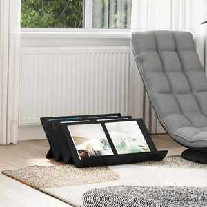 vidaXL Raft pentru reviste cu raft Stejar Negru 65 x 53 x 28, 5 cm imagine
