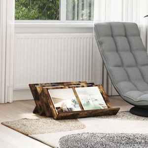 vidaXL Raft pentru reviste cu raft Stejar fumuriu 65 x 53 x 28, 5 cm imagine