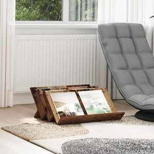 vidaXL Raft pentru reviste Lemn vechi 65 x 53 x 28, 5 cm Lemn compozit imagine