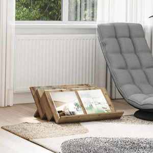 vidaXL Raft pentru reviste cu raft Stejar Artizanal 65 x 53 x 28, 5 cm imagine